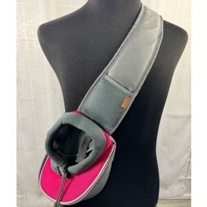 Yudodo Pet Small Dog Cat Sling Carrier Gray Pink Mesh‎ Travel Shoulder Bag